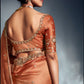 Orange Tissue Silk Saree with Embroidered Blouse