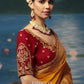 Graceful Weaving Handcrafted Saree In Mustard Yellow