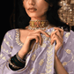 LAVENDER SAREE WITH ELEGANT SILVER EMBROIDERY - Kimora.in
