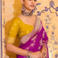 Sunehri Silk Banarasi Saree In Rani Pink