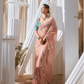 Peach Designer Organza Saree: Effortless Elegance for Every Occasion