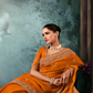 Orange Fancy Silk Saree with Silver Thread Work and Embroidered Blouse