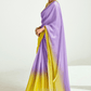 Heer Vasant Organza Tissue Saree In Yellow And Lilac