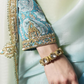 Aqua Noor Soft Silk floral embellished Saree