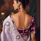 Lavender Silk Saree with Hand Embroider