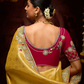 Yellow Banarasi Silk Saree With Havy Work
