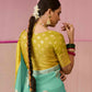 Sea Green Weaving Silk Saree with Sunflower Yellow Blouse