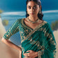 Emerald Green Organza Tissue Silk Hand Embroidered Bridal Saree