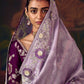 Lavender Silk Saree with Hand Embroider