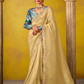 Tissue Silk Saree with Embroidered Border and Floral Blouse