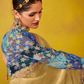 Tissue Silk Saree with Embroidered Border and Floral Blouse