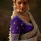 Meherika Shimmer silk heavy border saree in Silver