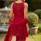 Tarana Viscose Georgette embroidered Pakistani Suit in Red