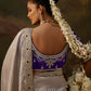 Meherika Shimmer silk heavy border saree in Silver