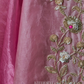 Soft Girl Tissue Silk Saree Ivory Pink Ombré