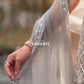 Zarina Floral Embroidered Sharara Suit in Silver Grey
