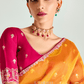 Noor Uday Organza Tissue Saree In Red And Yellow