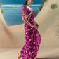 Magenta Pink Organza Tissue Silk Hand Embroidered Bridal Saree