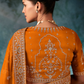 Orange Fancy Silk Saree with Silver Thread Work and Embroidered Blouse