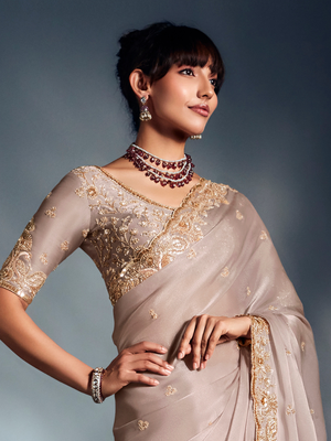 Bridge Pure Organza Embroidered Saree