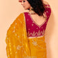 Aurelia Natural Crepe Saree in Yellow