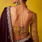 WINE ELEGANCE – EMBROIDERED SAREE WITH HERITAGE BLOUSE - Kimora.in
