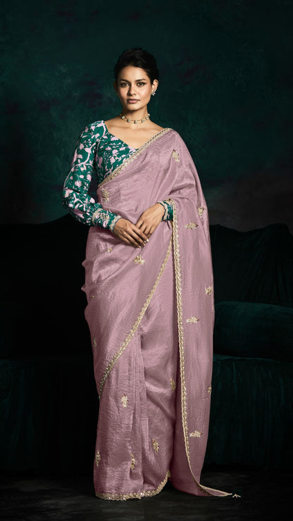 Rose Designer Organza Saree: Effortless Elegance for Every Occasion