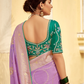 Lavender Banarasi Silk Saree With Zari Weaving