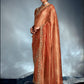 Orange Tissue Silk Saree with Embroidered Blouse