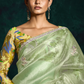 SEE GREEN DESIGNER ORGANZA SAREE  – A BLUSH OF ELEGANCE