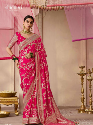 RED DOLA SILK SAREE