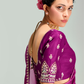 Wine Shade Organza Saree