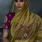 Azura Silk Satin Saree Green