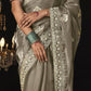 Olive Green Kanjivaram Silk Saree with Delicate Embroidery Work