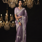 Elegant purple Kanjivaram Saree with Intricate Embroidery Work