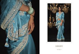 Teal Kanjivaram Silk Saree with Elegant Silver Detailing