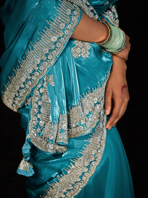 ICE BLUE  SILK SAREE