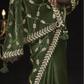 Deep Green Saree with Silver Embroidery