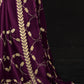 Royal Purple Saree with Gold Embroidery - Kimora