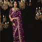 Royal Purple Saree with Gold Embroidery - Kimora