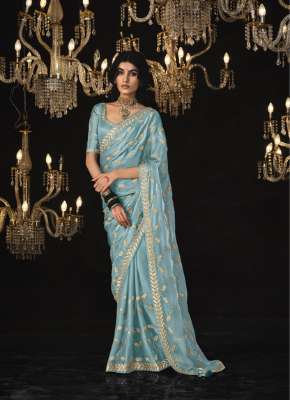 Sky Blue Saree 