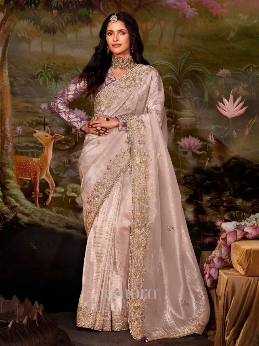 Radhika Tissue Silk Saree In Beige