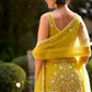 Zivae Chiffon Elegant embroidered Sharara Set in Yellow