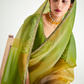 Green Shade Organza Tissue Silk Saree with Multi Sequins Work & Green Embroidered Blouse