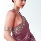 Dusty Rose Silk Saree with Zari & Sequins Work and Light Pink Silk Blouse