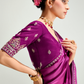 Wine Shade Organza Saree