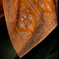 Orange Fancy Silk Saree with Silver Thread Work and Embroidered Blouse