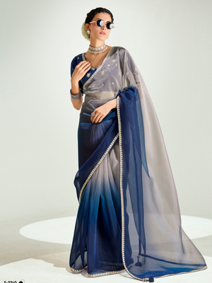 Royel Blue Shade Organza Saree