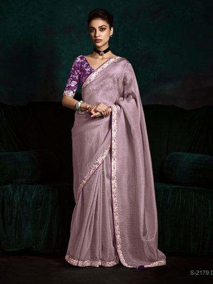 Lavanya Mauve Tissue Silk Saree In Lavender