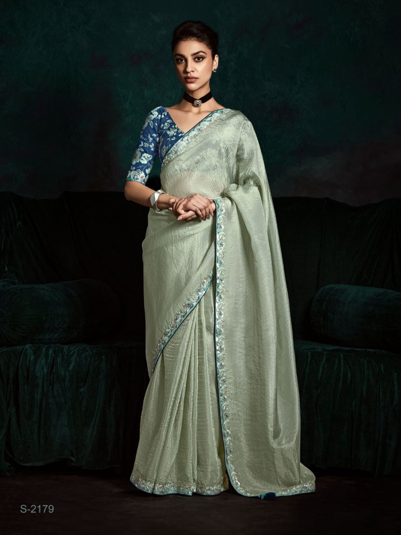 Verdant Glow tissue silk saree in lime green